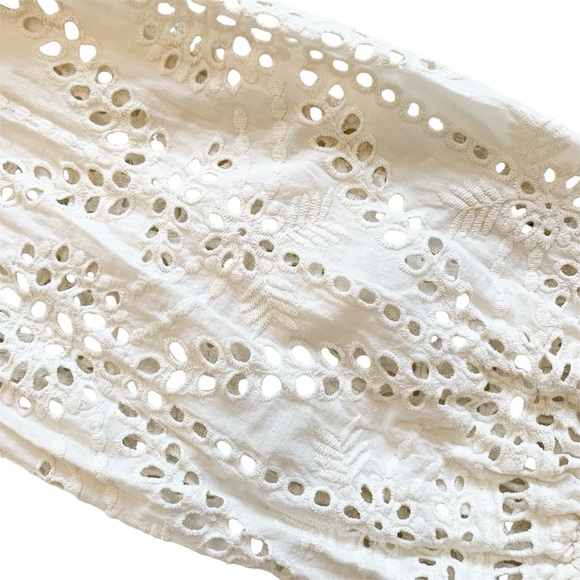 MAURICES | size xxl sheer off white v neck long sleeve with eyelet detail top - Picture 6 of 6